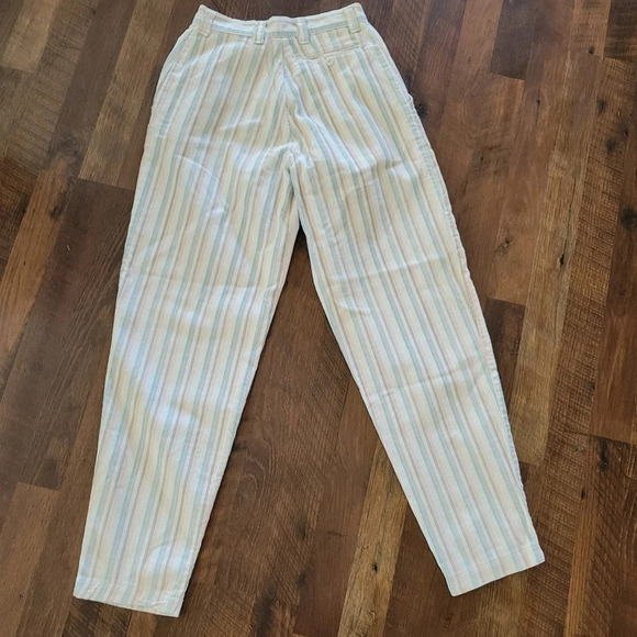 VTG TOPSON DOWNS White Pastel Multi-Colored Corduroy Pants High Waisted Tapered - Picture 6 of 8
